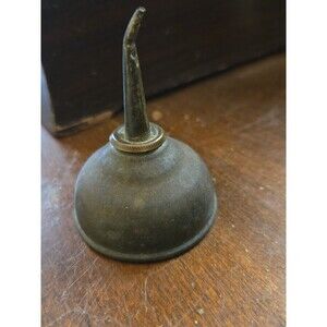 Antique Metal Thumb Press Oiler Oil Can Miniature  1 3/4" W X 2 1/2"H